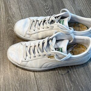 Puma White and Green Men's Sneakers